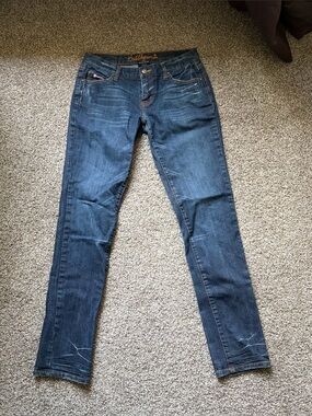 Bubblegum Dark Wash Straight Leg Jeans 7/8